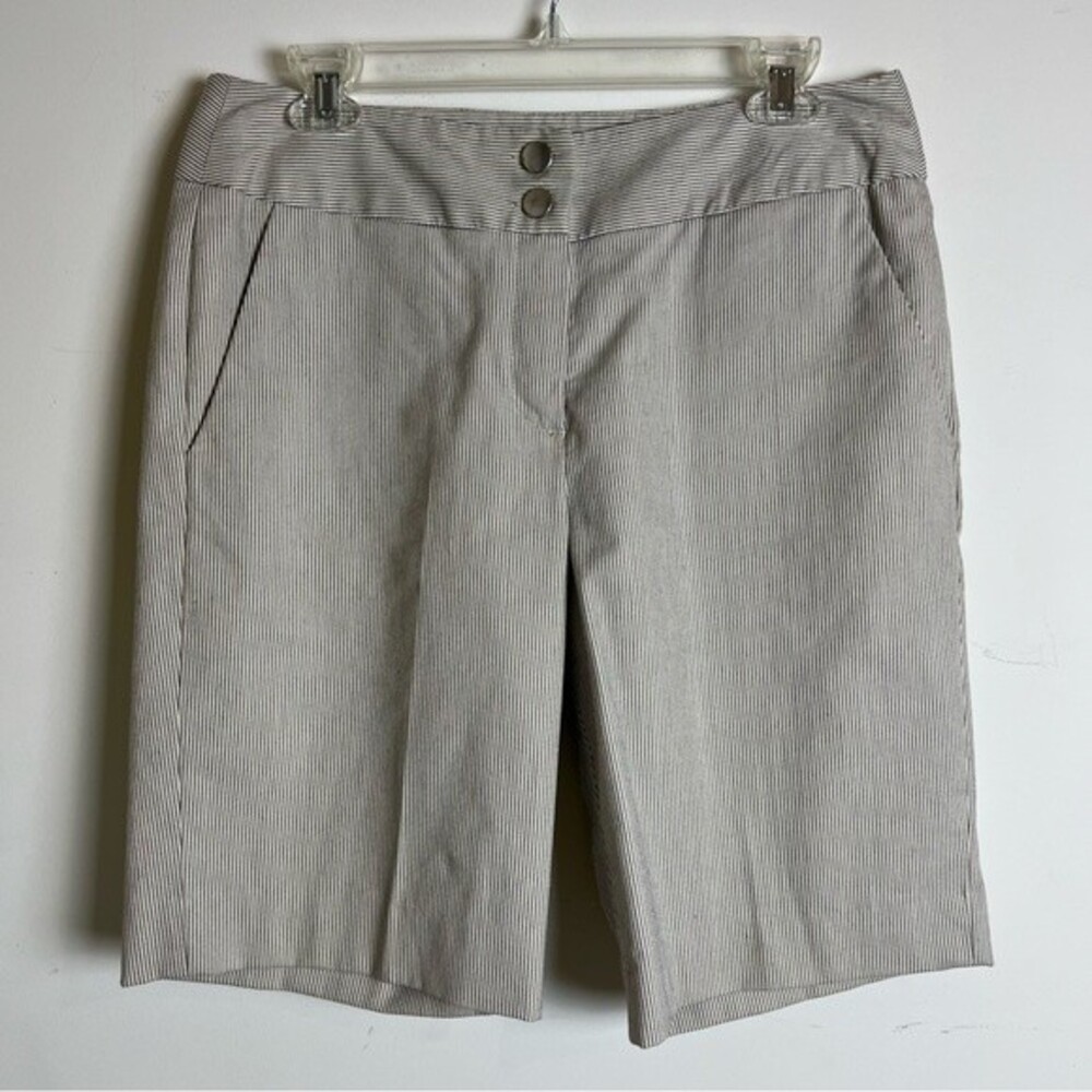 Sandro Striped High Rise Shorts with Pockets Size 10
